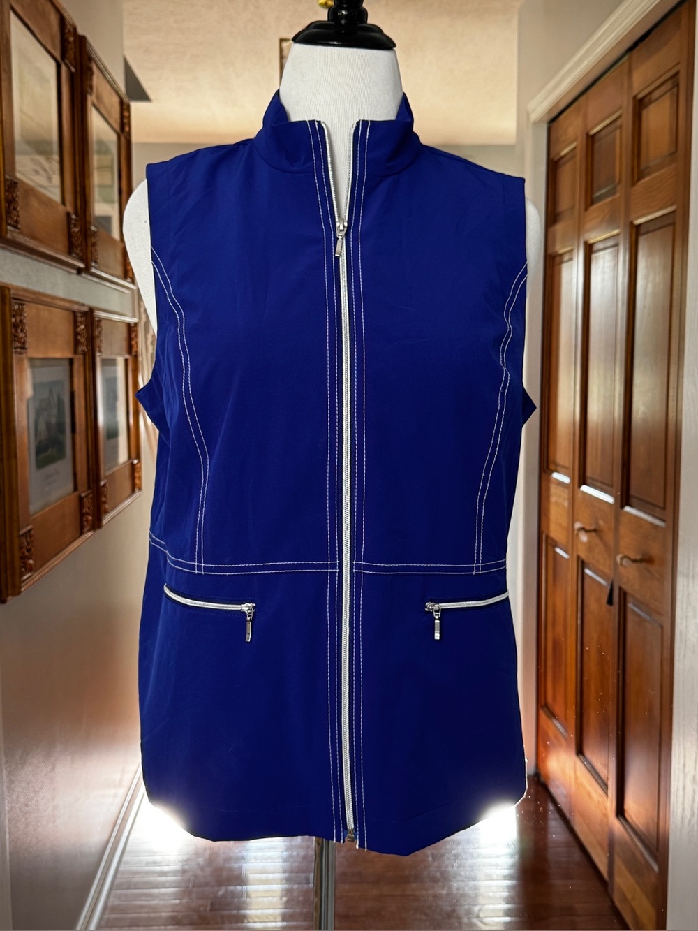 Chicos Zenergy Golf‎ Full Zip Vest Top Cobalt Blue 2 US 12